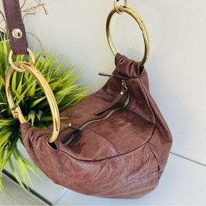Chic Brown Leather Hobo Bag